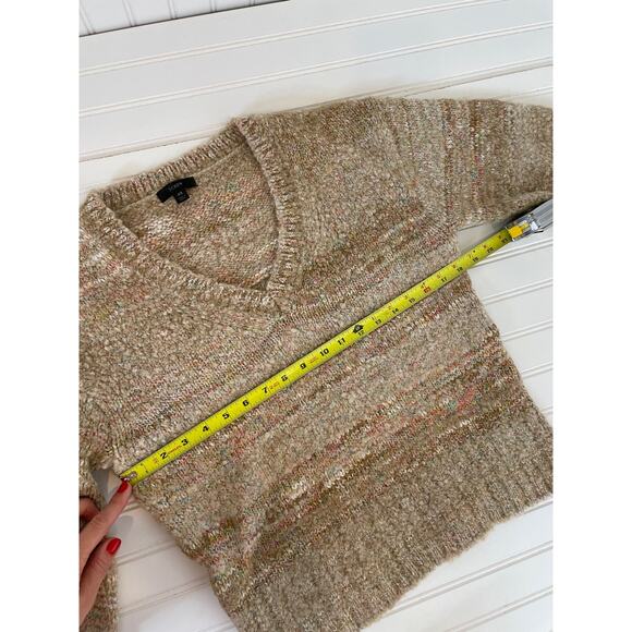 J.Crew Womens V-Neck Puff Sleeve Wool Blend Pullover Sweater Natural Size XS - Picture 4 of 7